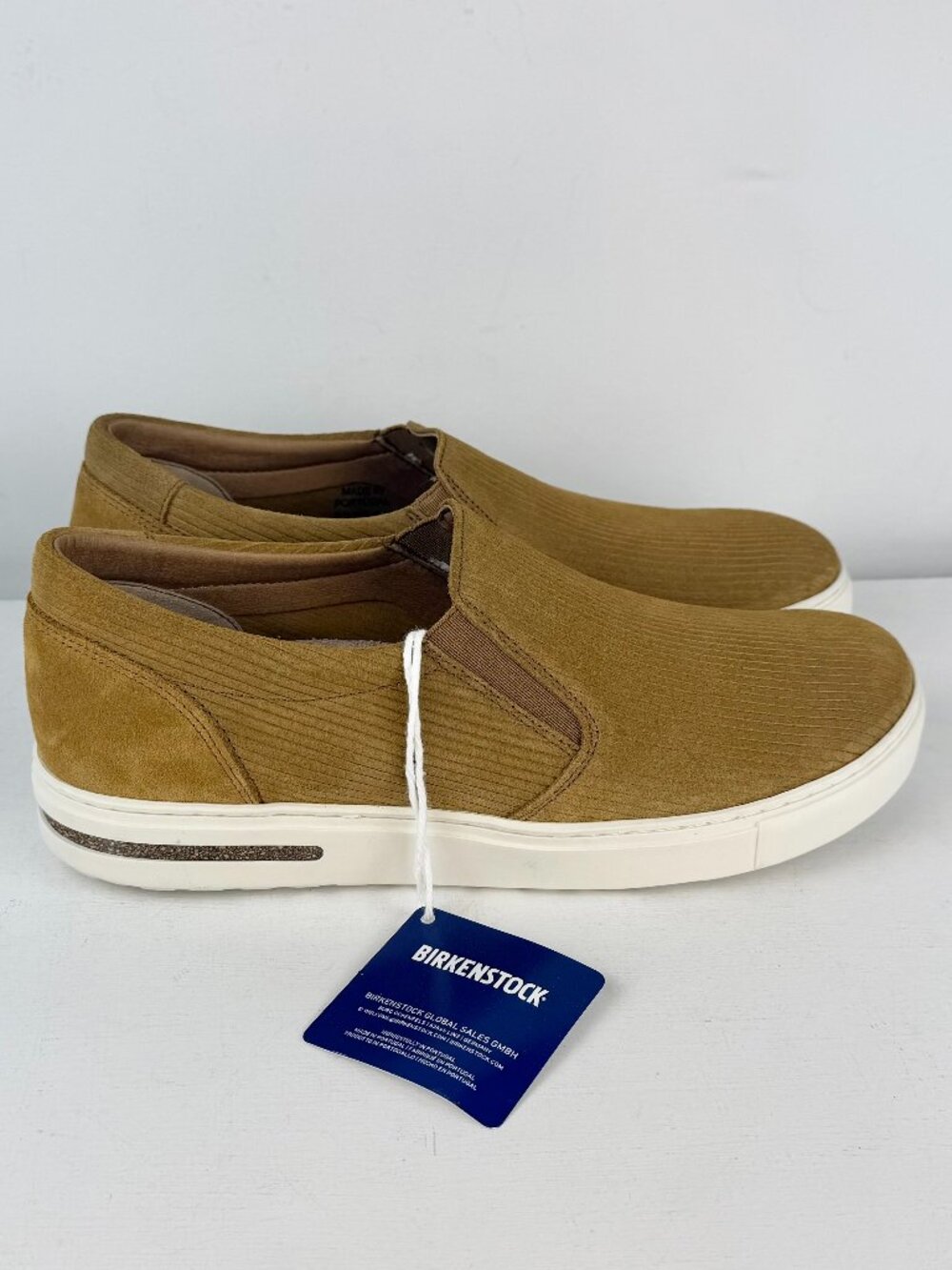 Men's 8, Women's 10 - Birkenstock Oswego Cork Brown Suede Slip-On Sneaker